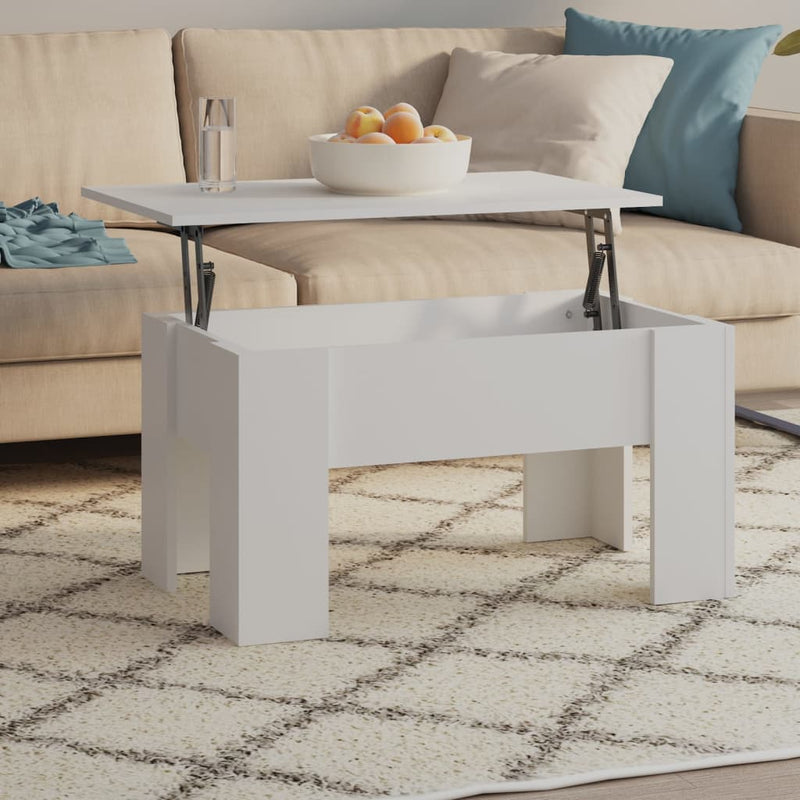 Coffee Table White 79x49x41 cm Engineered Wood Payday Deals