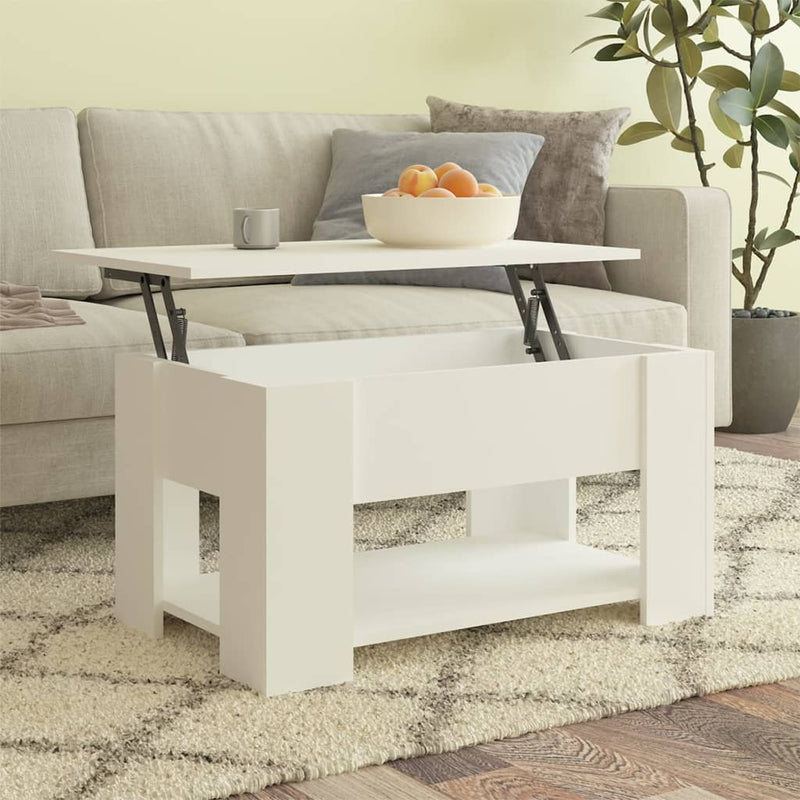 Coffee Table White 79x49x41 cm Engineered Wood Payday Deals
