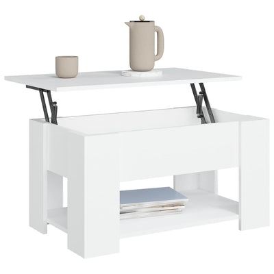 Coffee Table White 79x49x41 cm Engineered Wood Payday Deals