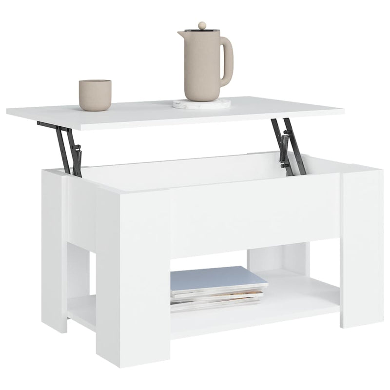 Coffee Table White 79x49x41 cm Engineered Wood Payday Deals
