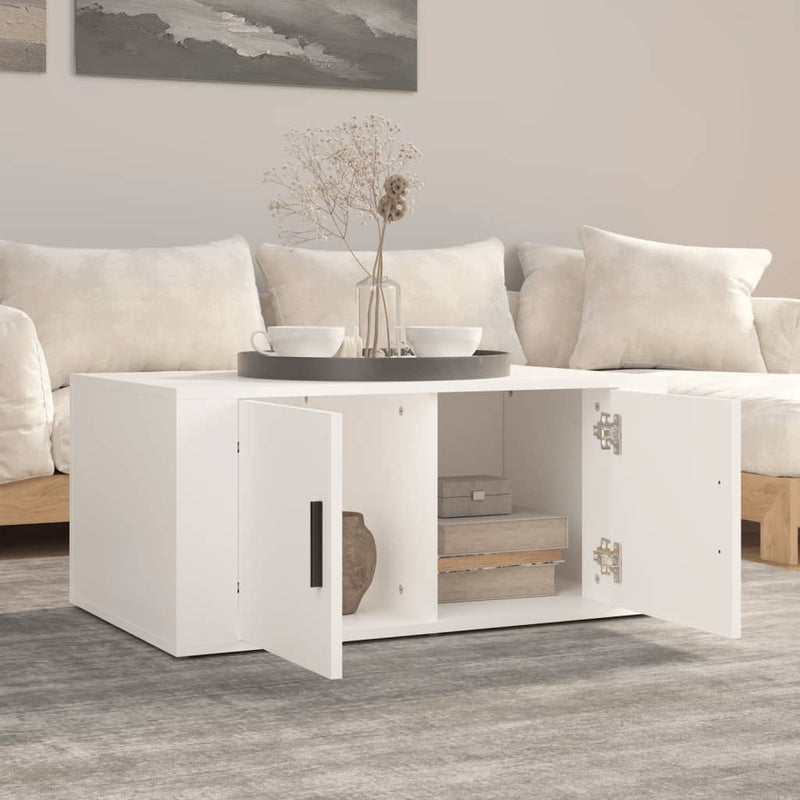 Coffee Table White 80x50x36 cm Engineered Wood Payday Deals