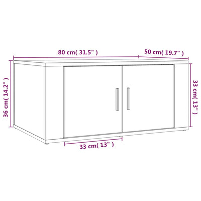 Coffee Table White 80x50x36 cm Engineered Wood Payday Deals