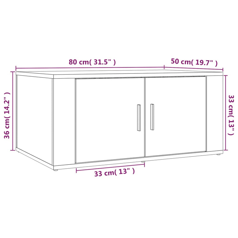 Coffee Table White 80x50x36 cm Engineered Wood Payday Deals
