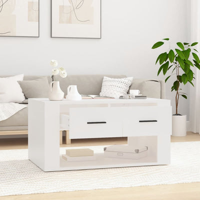 Coffee Table White 80x50x40 cm Engineered Wood Payday Deals
