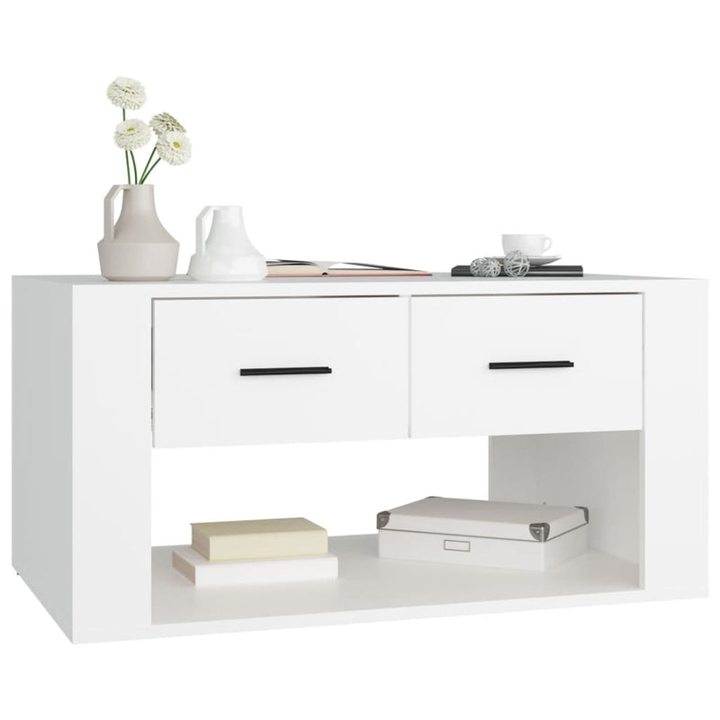 Coffee Table White 80x50x40 cm Engineered Wood Payday Deals