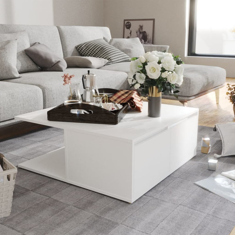 Coffee Table White 80x80x31 cm Engineered Wood Payday Deals