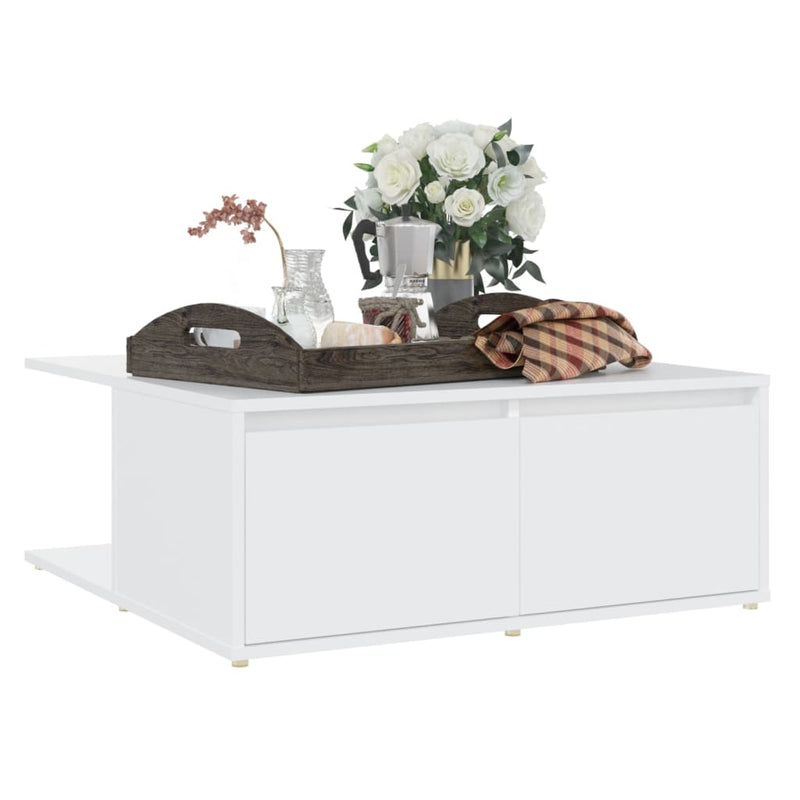 Coffee Table White 80x80x31 cm Engineered Wood Payday Deals