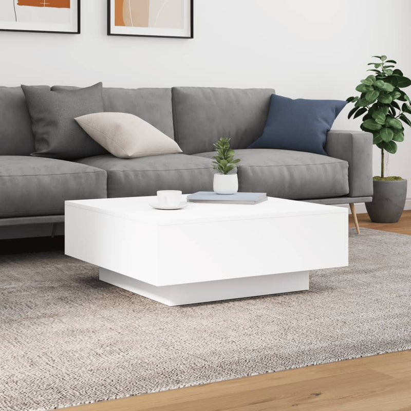 Coffee Table White 80x80x31 cm Engineered Wood Payday Deals