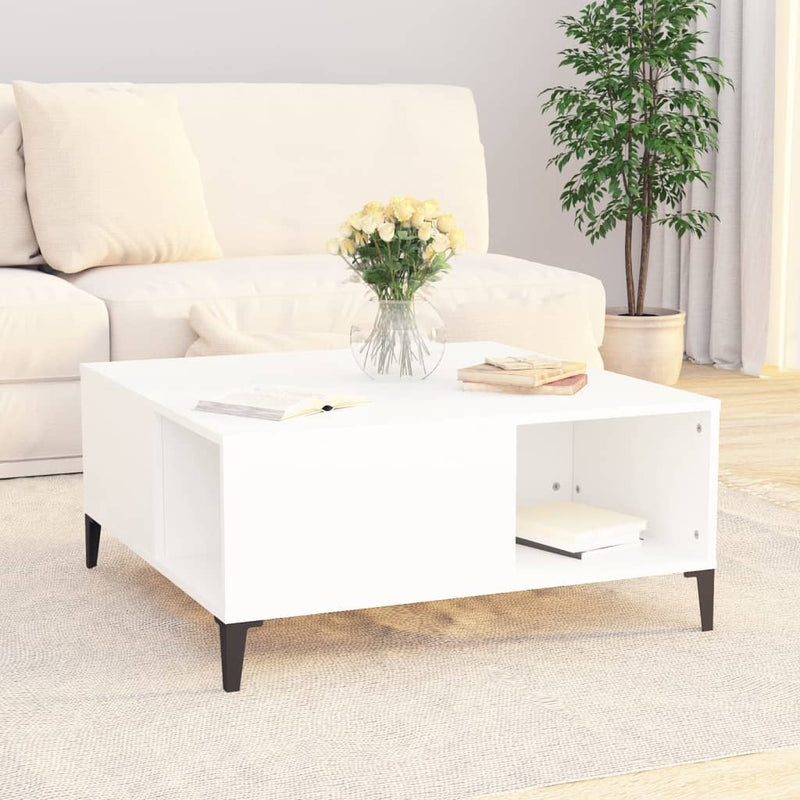 Coffee Table White 80x80x36.5 cm Engineered Wood Payday Deals