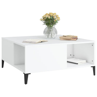Coffee Table White 80x80x36.5 cm Engineered Wood Payday Deals