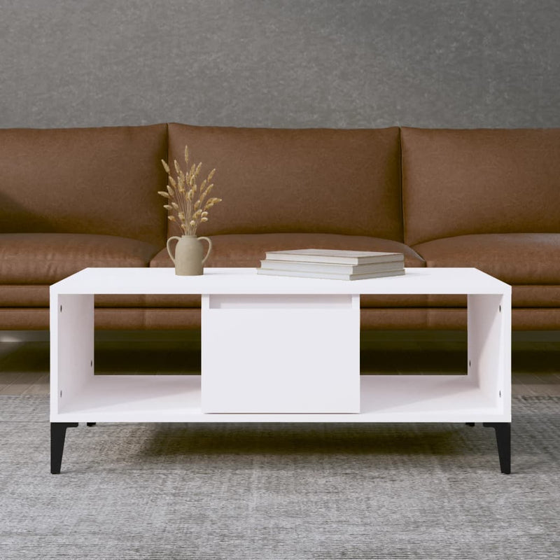 Coffee Table White 90x50x36.5 cm Engineered Wood Payday Deals