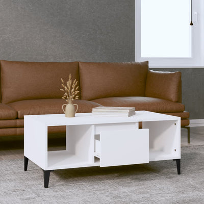 Coffee Table White 90x50x36.5 cm Engineered Wood Payday Deals