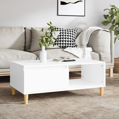 Coffee Table White 90x50x36.5 cm Engineered Wood