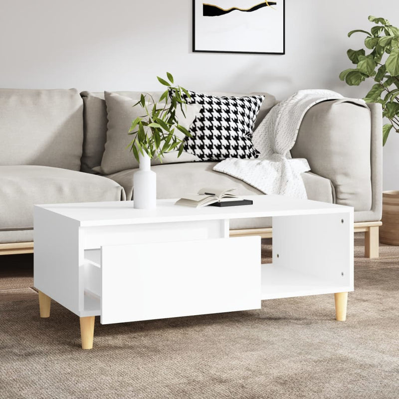 Coffee Table White 90x50x36.5 cm Engineered Wood Payday Deals