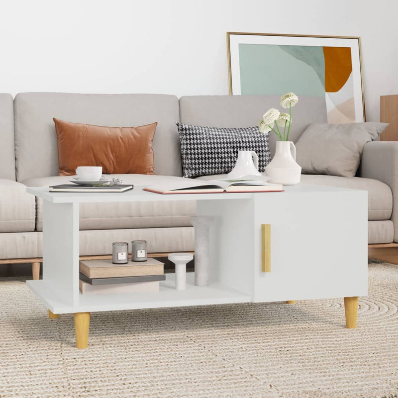 Coffee Table White 90x50x40 cm Engineered Wood Payday Deals