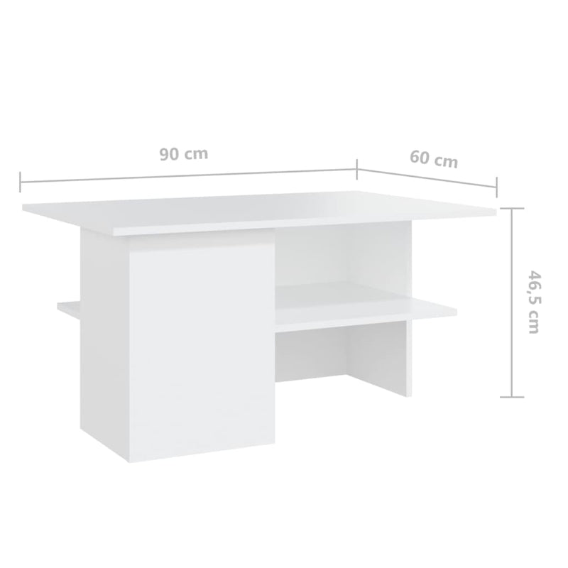 Coffee Table White 90x60x46.5 cm Engineered Wood Payday Deals