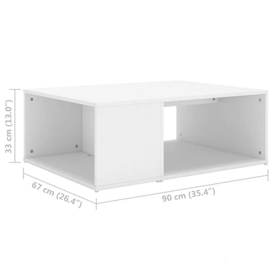 Coffee Table White 90x67x33 cm Engineered Wood Payday Deals