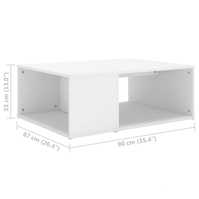 Coffee Table White 90x67x33 cm Engineered Wood Payday Deals