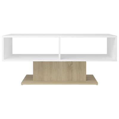 Coffee Table White and Sonoma Oak 103.5x50x44.5 cm Engineered Wood Payday Deals