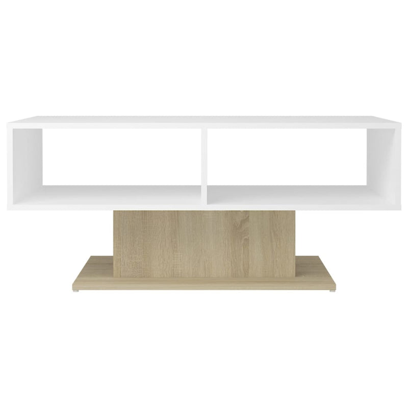 Coffee Table White and Sonoma Oak 103.5x50x44.5 cm Engineered Wood Payday Deals