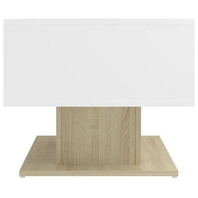 Coffee Table White and Sonoma Oak 103.5x50x44.5 cm Engineered Wood Payday Deals