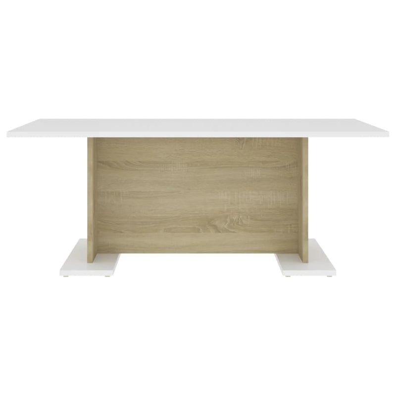 Coffee Table White and Sonoma Oak 103.5x60x40 cm Engineered Wood Payday Deals