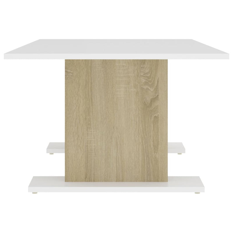 Coffee Table White and Sonoma Oak 103.5x60x40 cm Engineered Wood Payday Deals