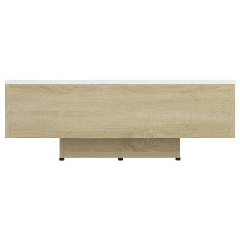 Coffee Table White and Sonoma Oak 85x55x31 cm Engineered Wood Payday Deals
