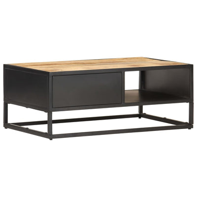 Coffee Table with Carved Door 90x55x36 cm Rough Mango Wood Payday Deals