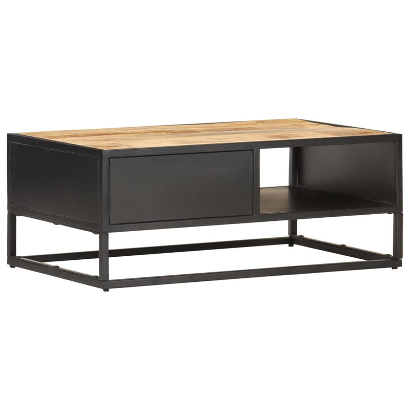 Coffee Table with Carved Door 90x55x36 cm Rough Mango Wood Payday Deals