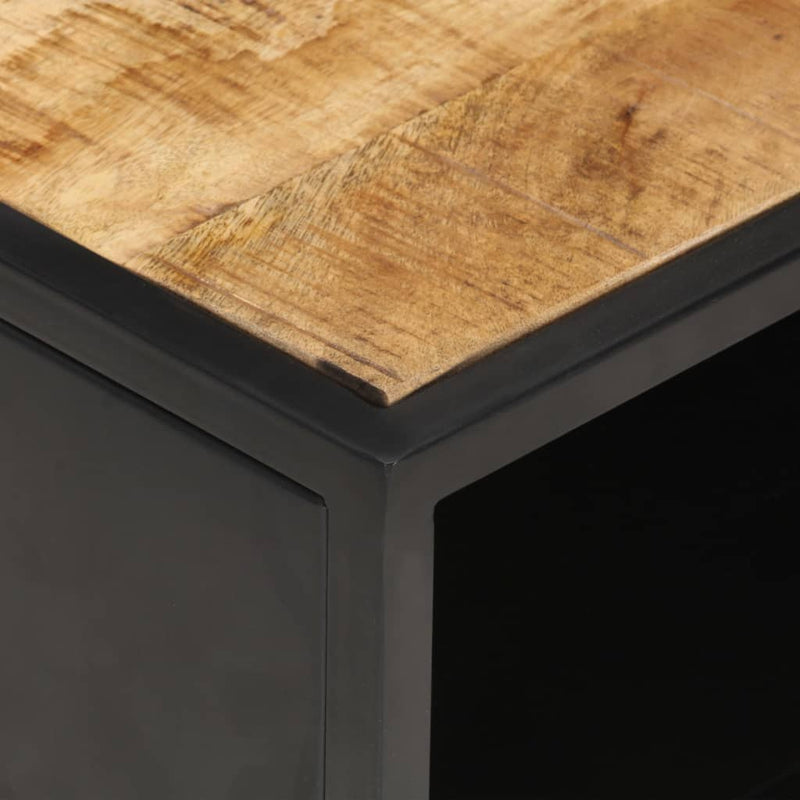 Coffee Table with Carved Door 90x55x36 cm Rough Mango Wood Payday Deals