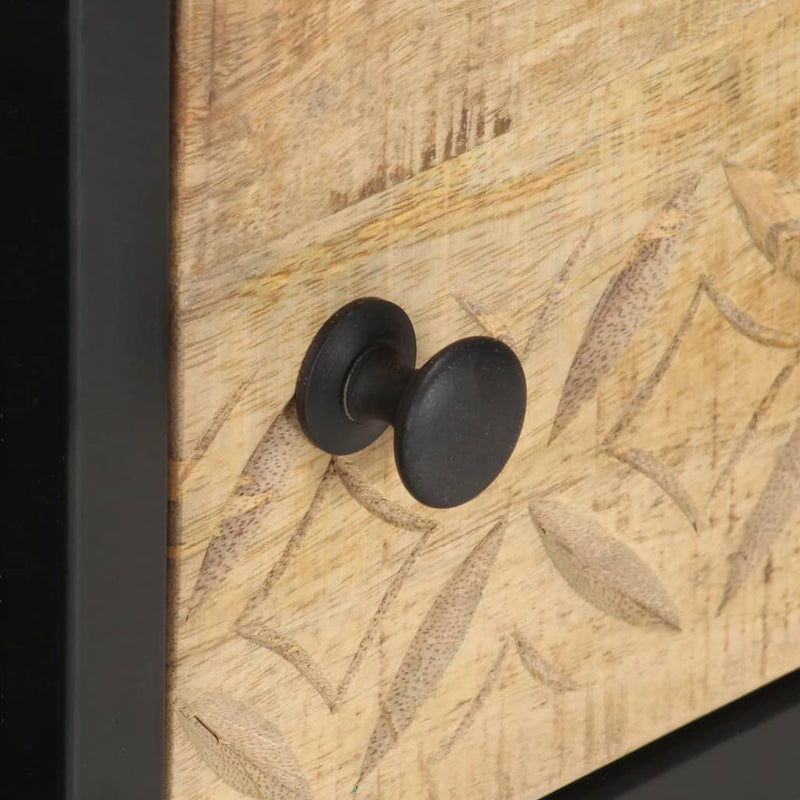 Coffee Table with Carved Door 90x55x36 cm Rough Mango Wood Payday Deals