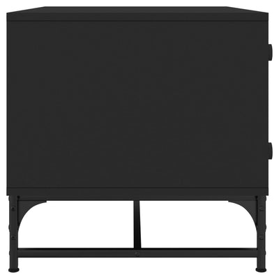 Coffee Table with Glass Doors Black 68.5x50x50 cm Payday Deals