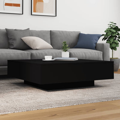 Coffee Table with LED Lights Black 100x100x31 cm Payday Deals