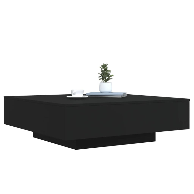 Coffee Table with LED Lights Black 100x100x31 cm Payday Deals