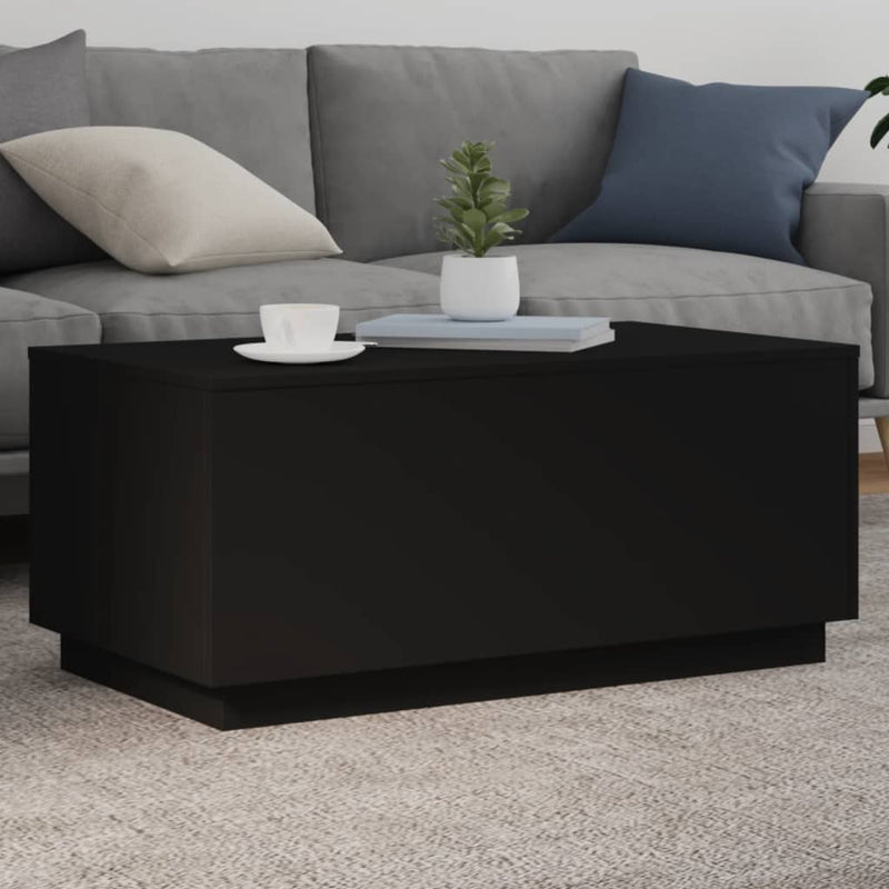 Coffee Table with LED Lights Black 90x50x40 cm Payday Deals