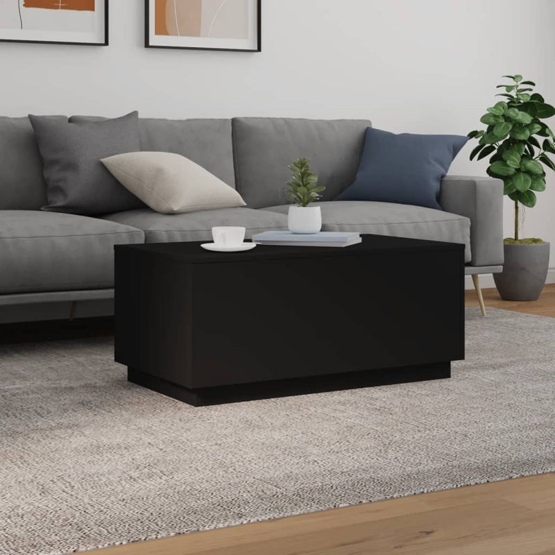 Coffee Table with LED Lights Black 90x50x40 cm Payday Deals