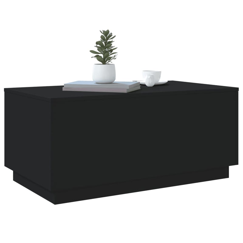 Coffee Table with LED Lights Black 90x50x40 cm Payday Deals