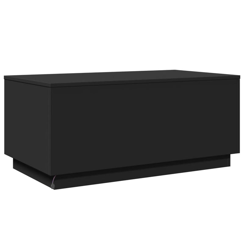Coffee Table with LED Lights Black 90x50x40 cm Payday Deals