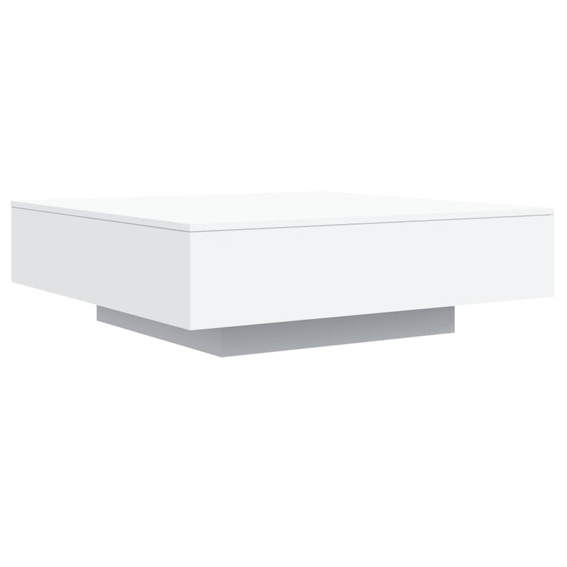 Coffee Table with LED Lights White 100x100x31 cm Payday Deals