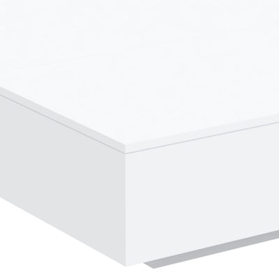 Coffee Table with LED Lights White 100x100x31 cm Payday Deals