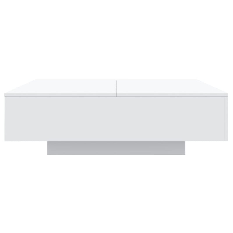 Coffee Table with LED Lights White 100x100x31 cm Payday Deals