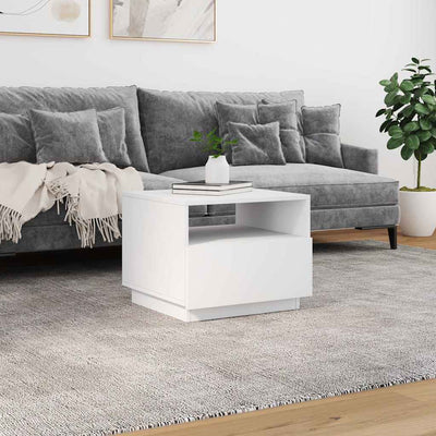 Coffee Table with LED Lights White 50x49x40 cm Payday Deals