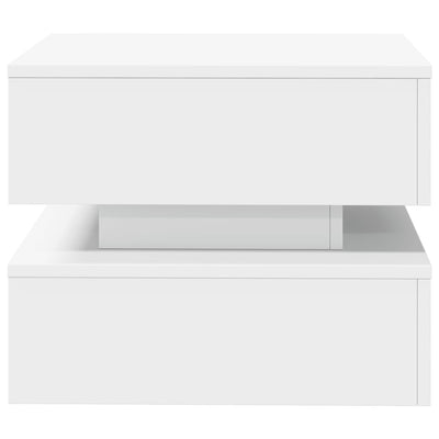Coffee Table with LED Lights White 50x50x40 cm Payday Deals