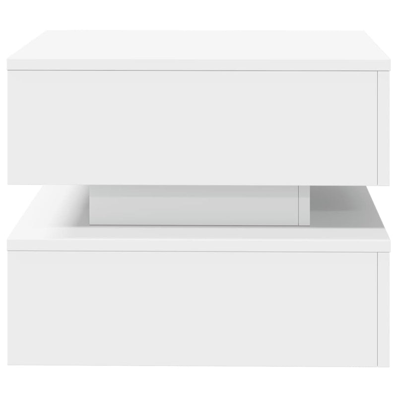 Coffee Table with LED Lights White 50x50x40 cm Payday Deals