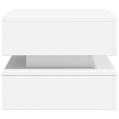 Coffee Table with LED Lights White 50x50x40 cm Payday Deals