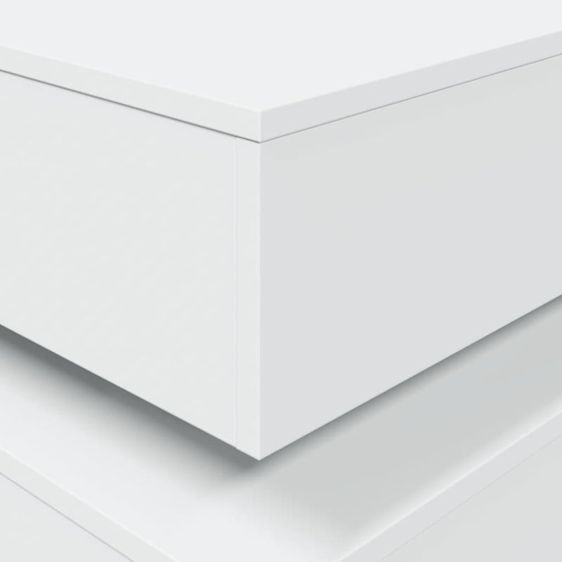 Coffee Table with LED Lights White 50x50x40 cm Payday Deals