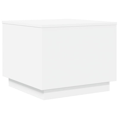 Coffee Table with LED Lights White 50x50x40 cm Payday Deals