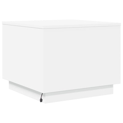 Coffee Table with LED Lights White 50x50x40 cm Payday Deals