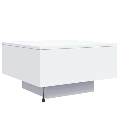 Coffee Table with LED Lights White 55x55x31 cm Payday Deals